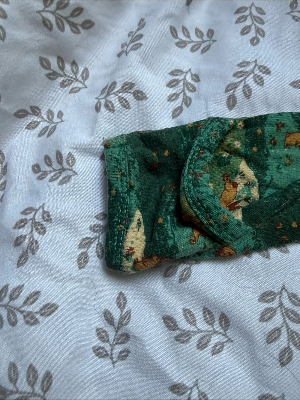 kate quinn Forest Green Fox and Trees Footed One-Piece